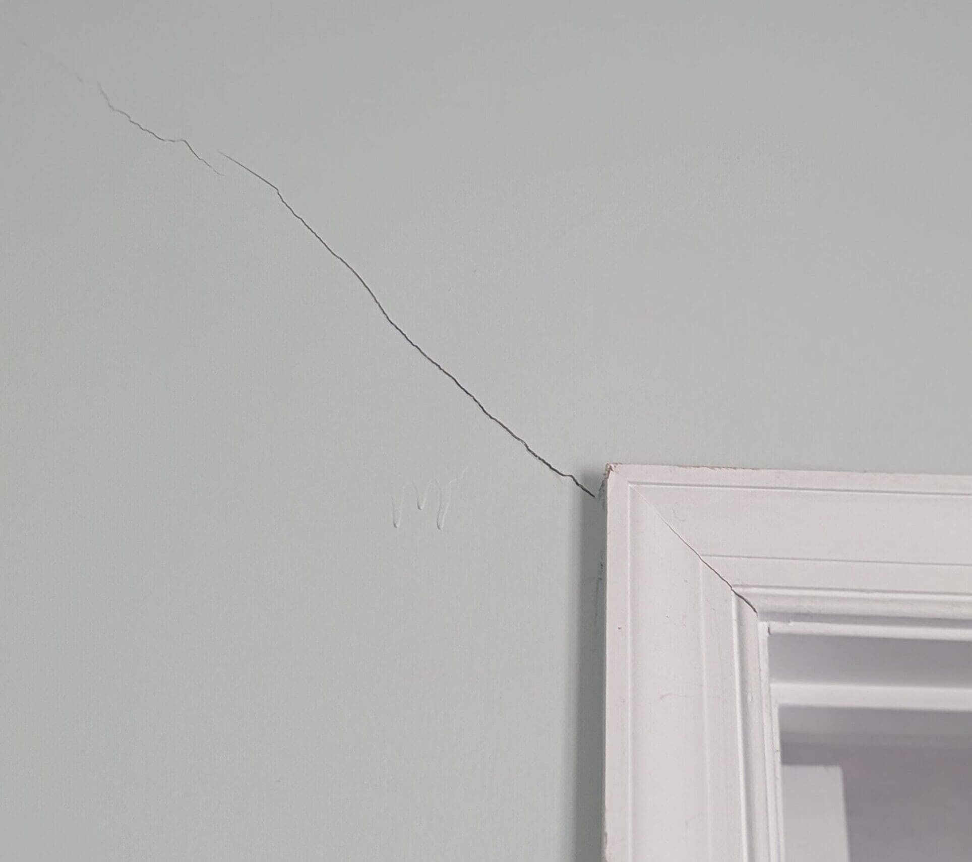 Crack on drywall Crack on drywall