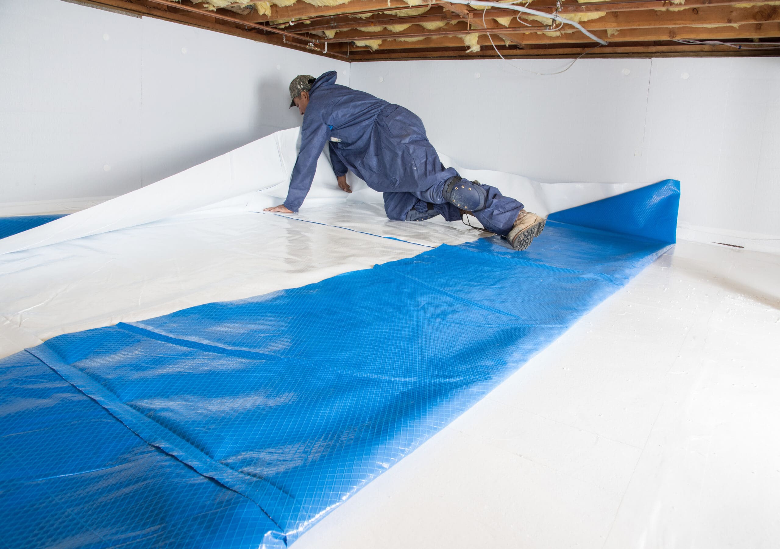 Crawlspace Vapor Barrier Installation