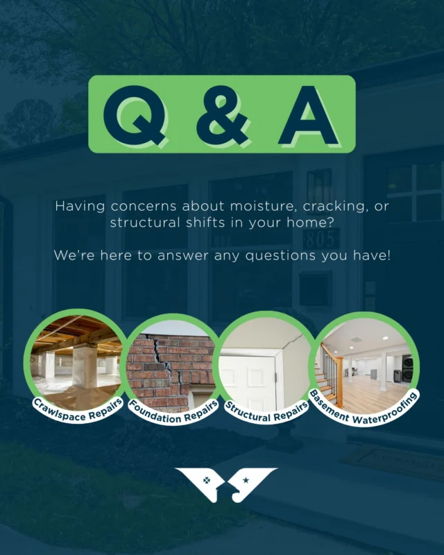 💬 Got questions about your home’s foundation or crawlspace? We’ve got answers! 

Swipe through our Q+A to learn everything you need to know about crawlspace repair, foundation fixes, structural repairs, and basement waterproofing. 🏡✅

 #QandA  #homerepair #foundationrepair
